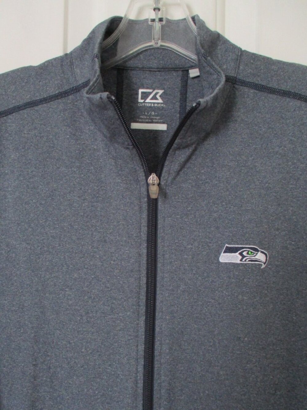 Cutter & Buck Womens L/S NFL Seattle Seahawks Full Zip Sweater - Size Large Slim